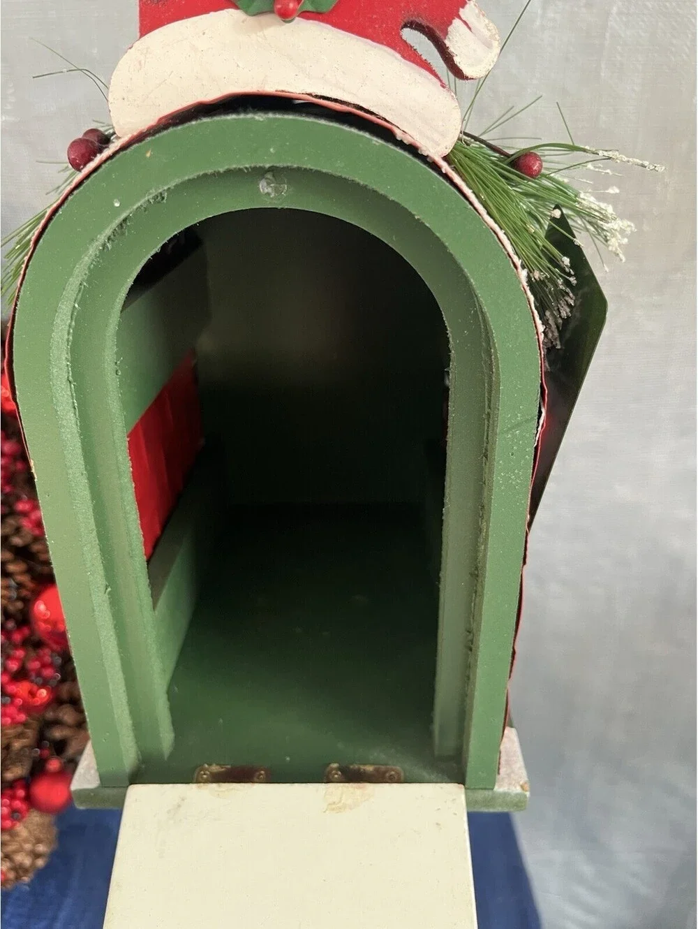 Vintage Wooden Santa Clause Christmas Mailbox 20”